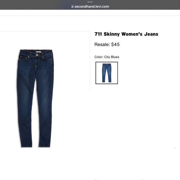 Levi’s 711 Skinny Ankle Raw Hem Denim Jeans Blue - Picture 8 of 16